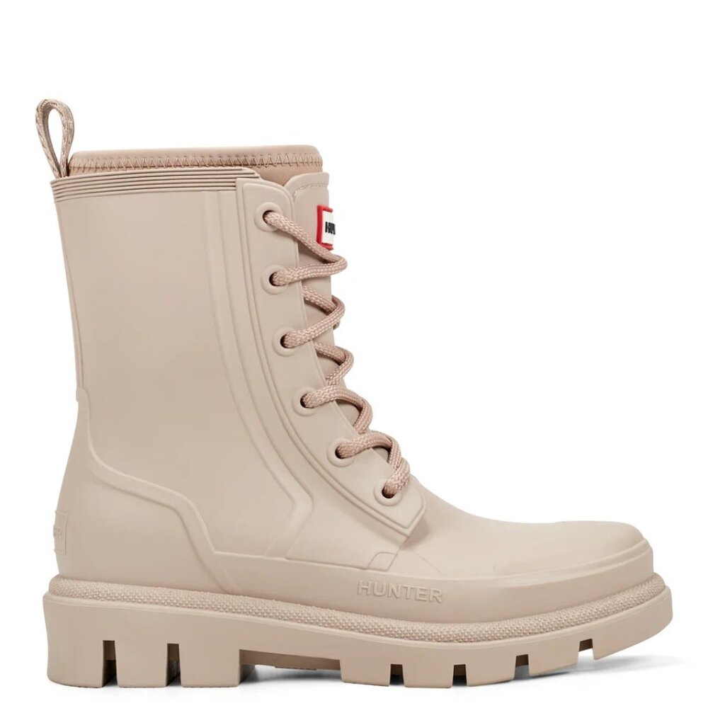 Hunter Women's Diana Waterproof Lace-Up Rain Boots in Medium Natural - Picture 4 of 12